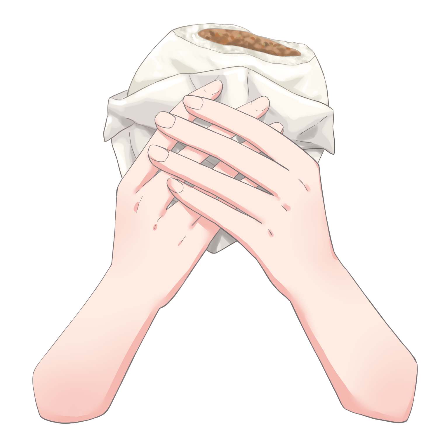 Vtuber向けフリー素材|肉まんを持つ手のイラスト