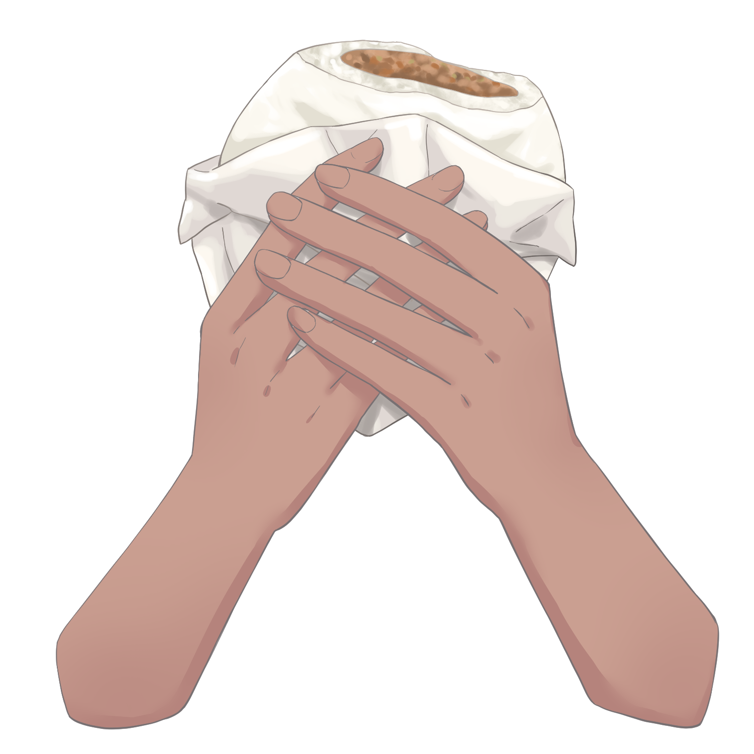 Vtuber向けフリー素材|肉まんを持つ手のイラスト