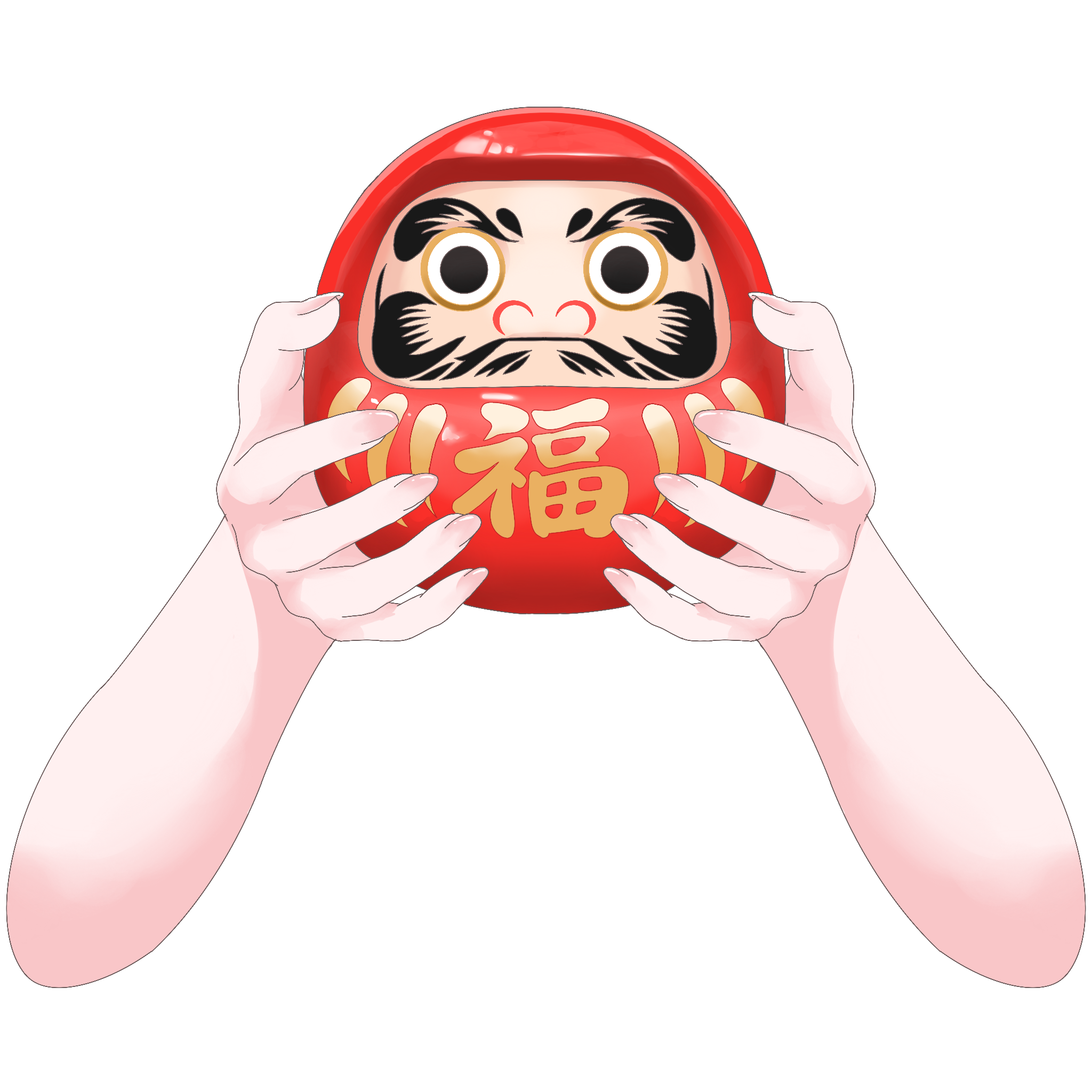 Vtuber向けフリー素材｜だるまを持つ手のイラスト