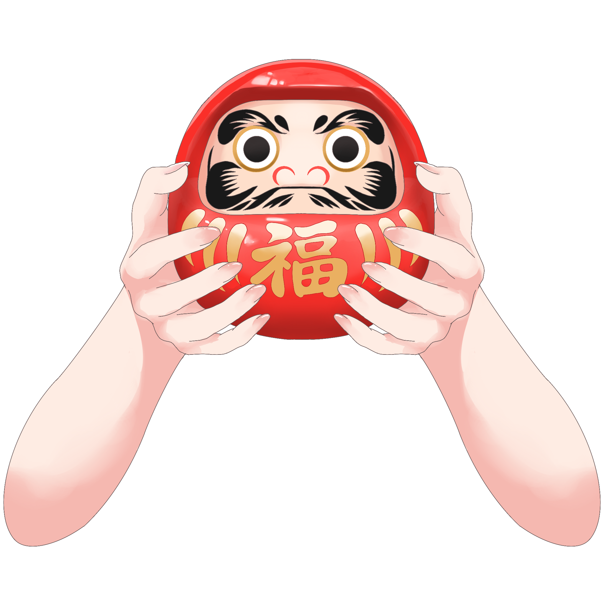 Vtuber向けフリー素材｜だるまを持つ手のイラスト