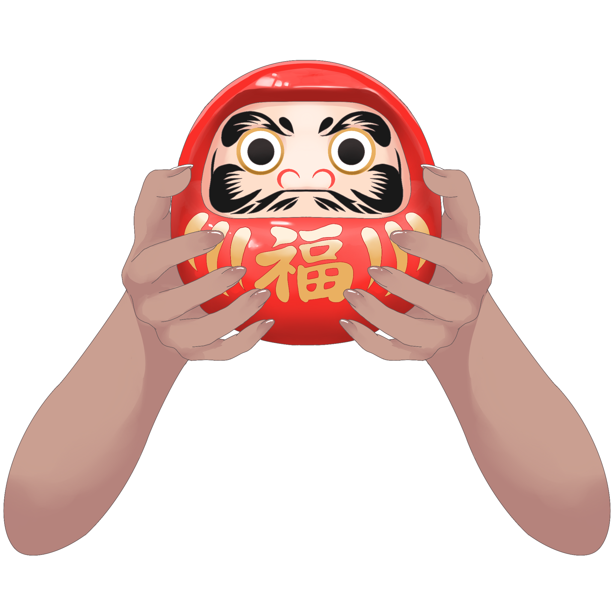 Vtuber向けフリー素材｜だるまを持つ手のイラスト