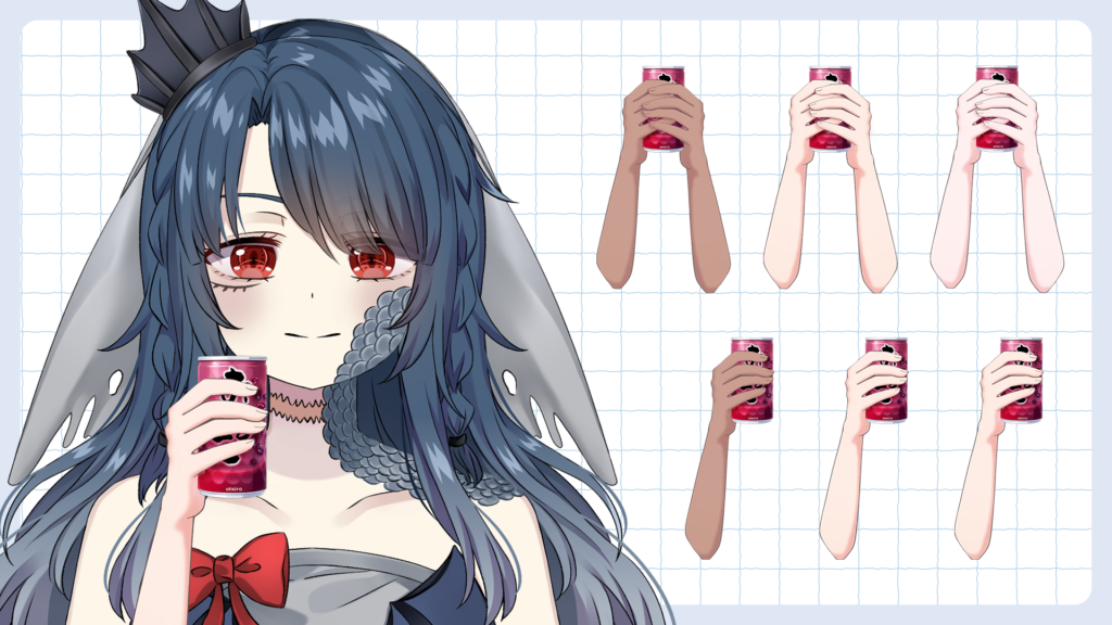 Vtuber向けフリー素材｜おしるこの缶を持つ手のイラスト