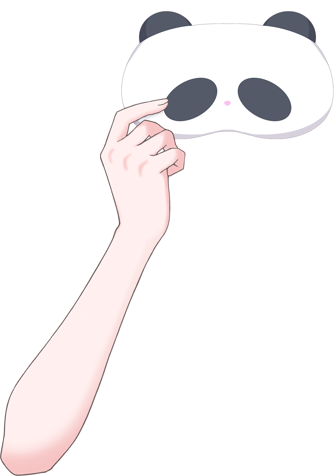 Vtuber向けフリー素材｜動物のアイマスクを持つ手のイラスト