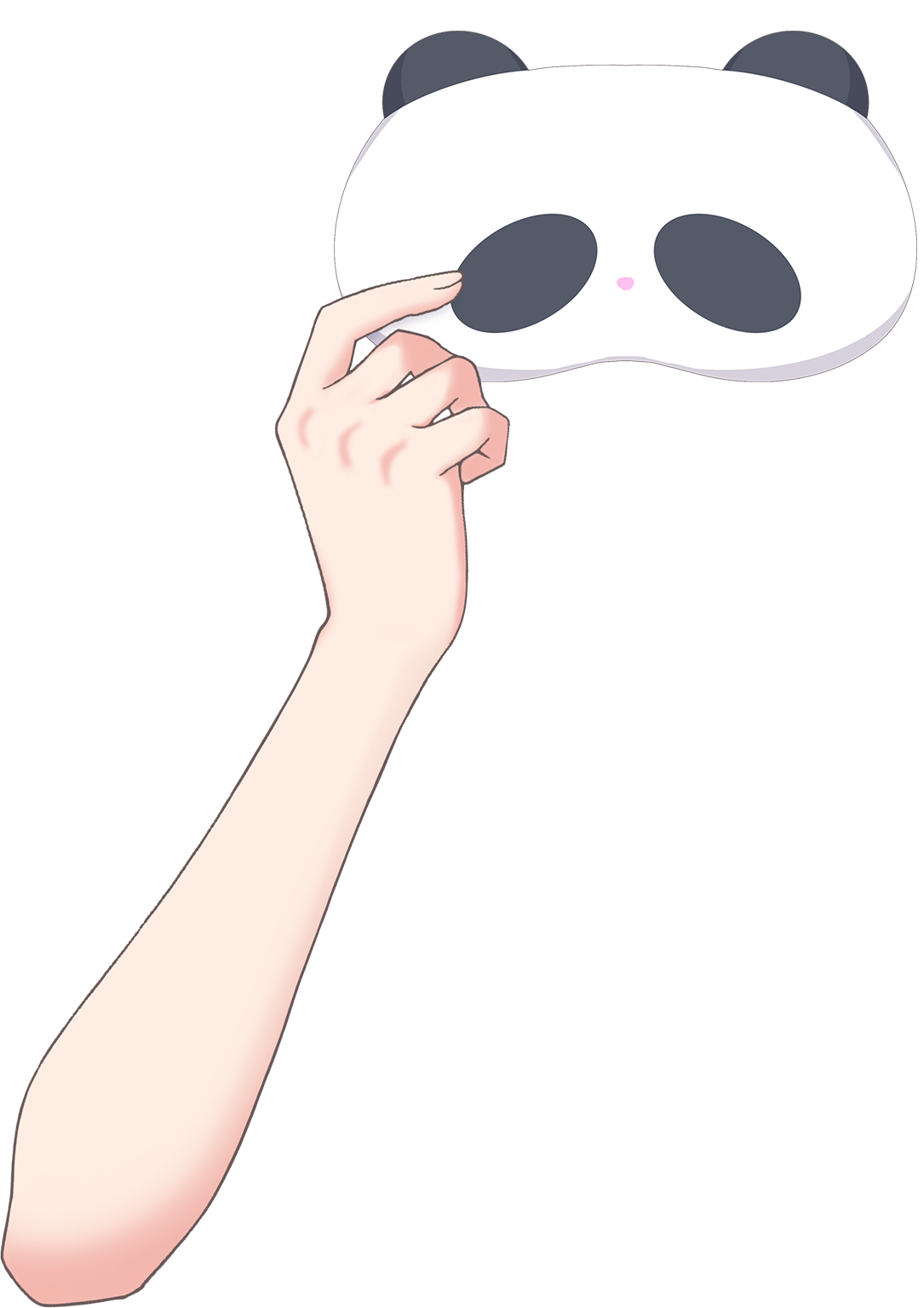 Vtuber向けフリー素材｜動物のアイマスクを持つ手のイラスト