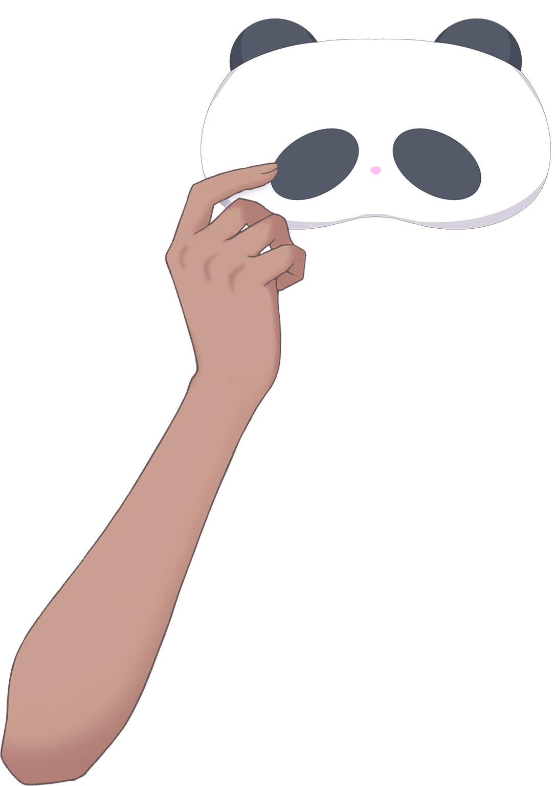 Vtuber向けフリー素材｜動物のアイマスクを持つ手のイラスト