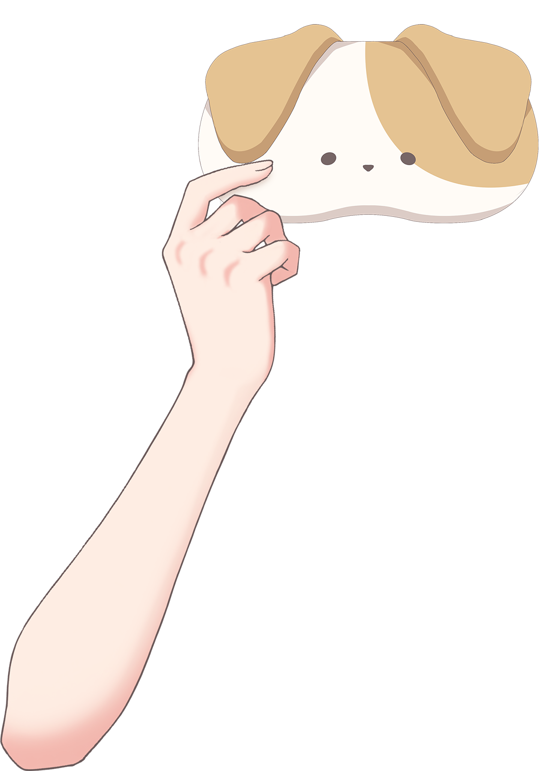 Vtuber向けフリー素材｜動物のアイマスクを持つ手のイラスト