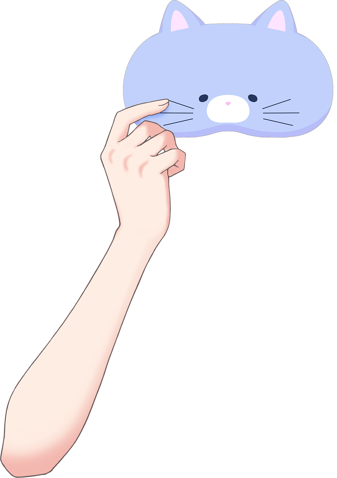 Vtuber向けフリー素材｜動物のアイマスクを持つ手のイラスト