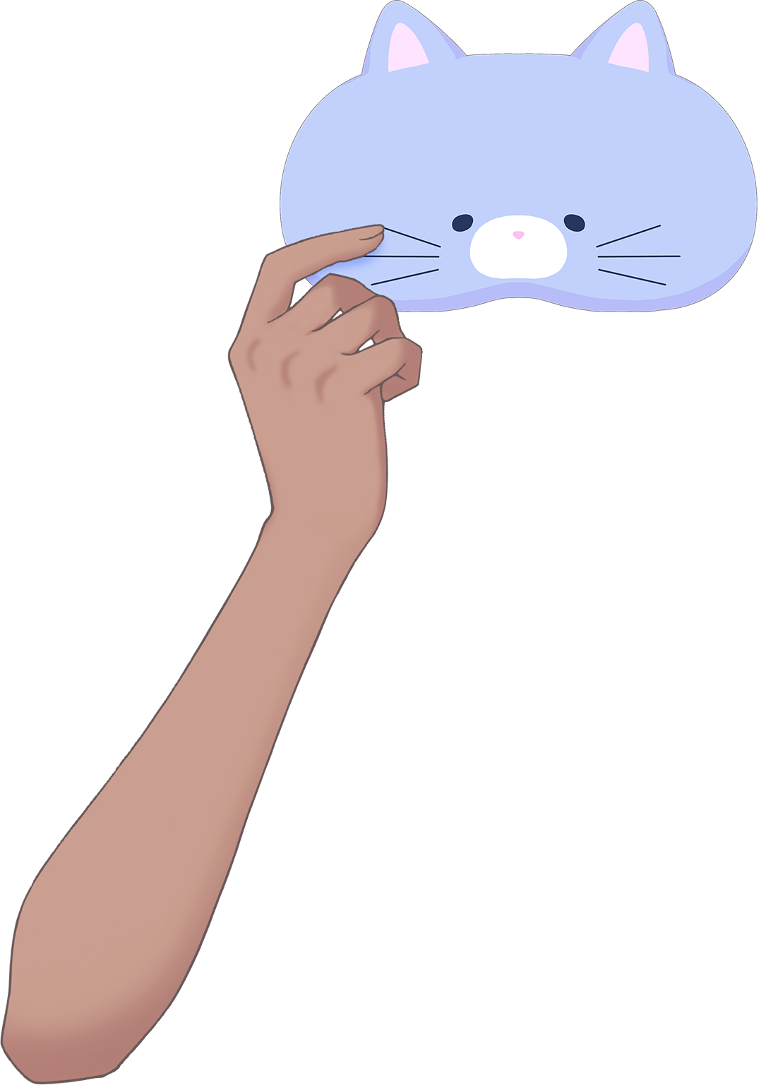 Vtuber向けフリー素材｜動物のアイマスクを持つ手のイラスト