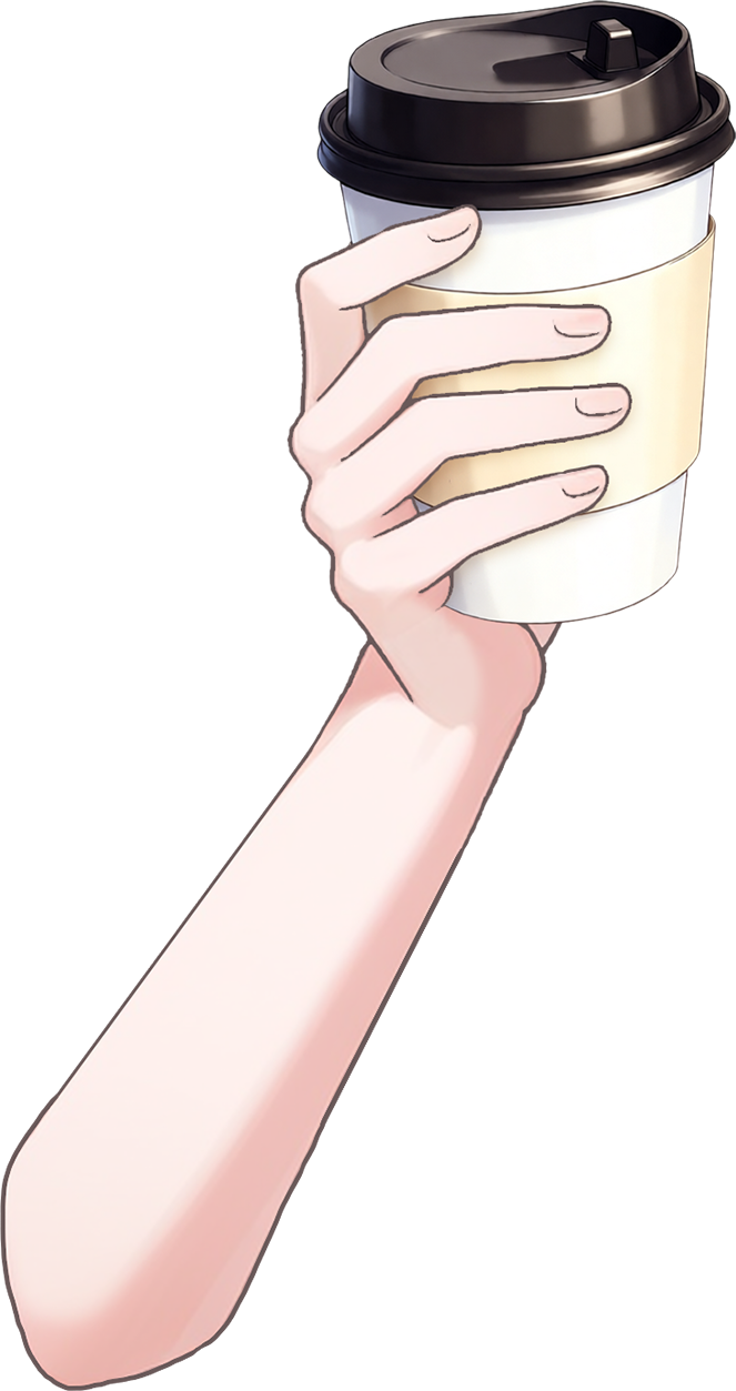 Vtuber向けフリー素材｜いろんなドリンクカップを持つ手のイラスト