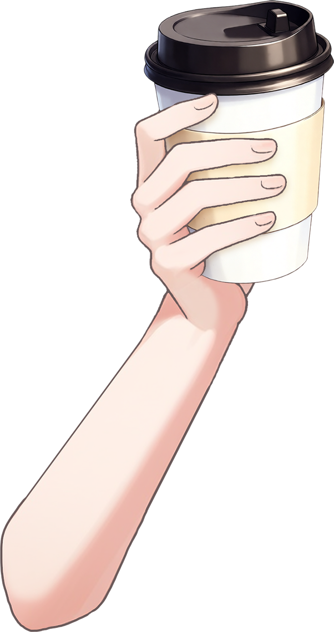 Vtuber向けフリー素材｜いろんなドリンクカップを持つ手のイラスト