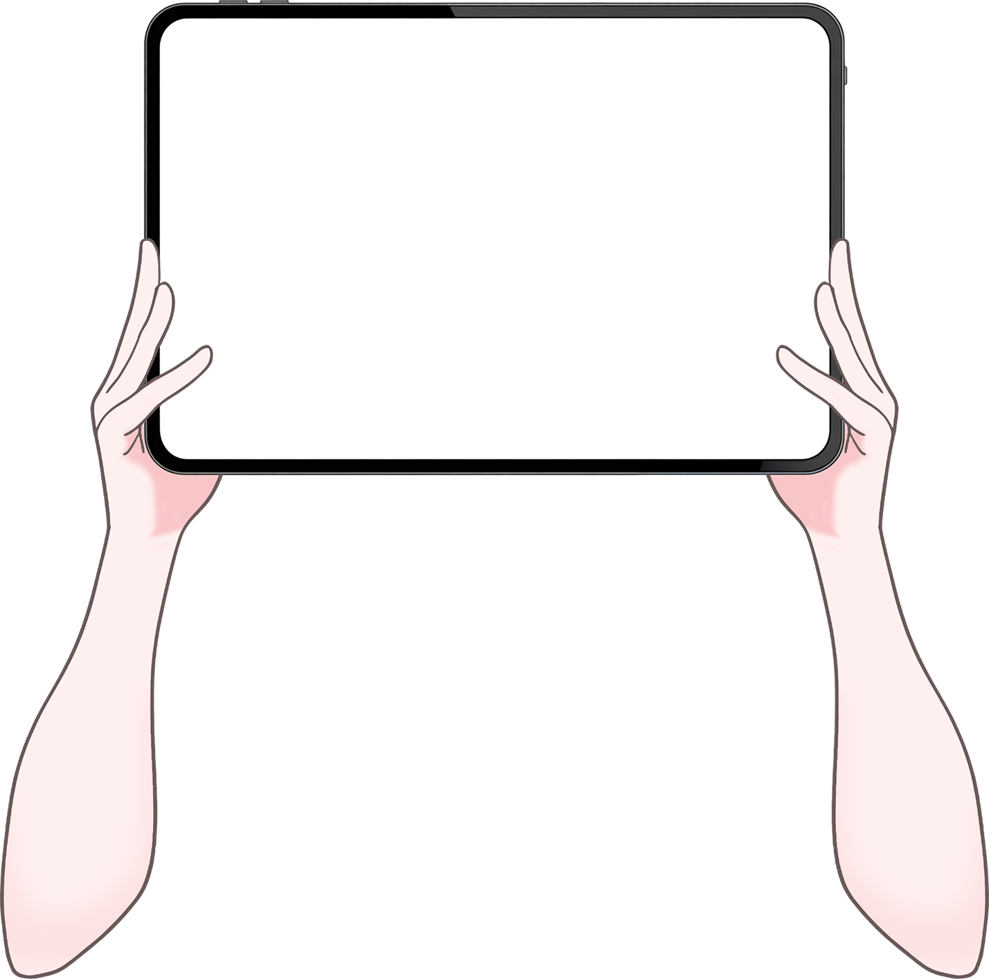 Vtuber向けフリー素材｜タブレットを持つ手のイラスト