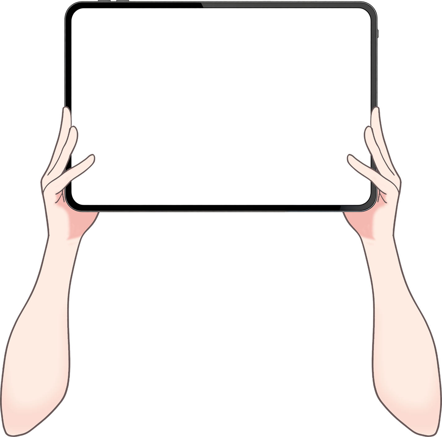 Vtuber向けフリー素材｜タブレットを持つ手のイラスト