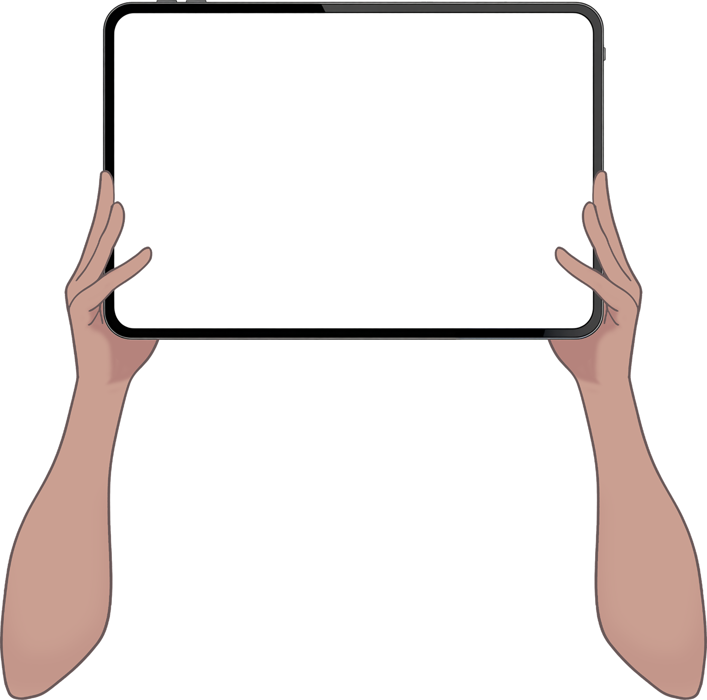 Vtuber向けフリー素材｜タブレットを持つ手のイラスト