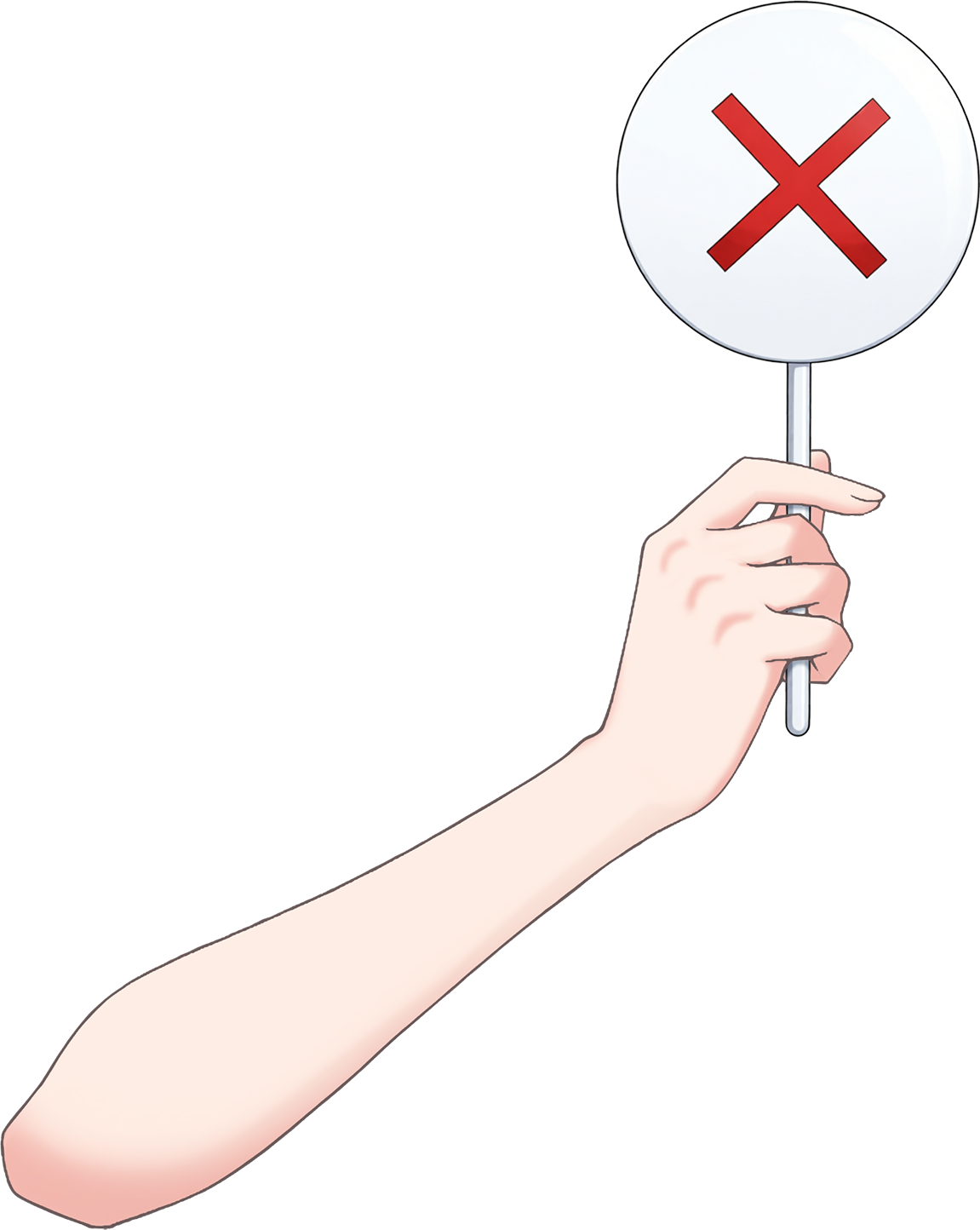 Vtuber向けフリー素材｜マルの札・バツの札を持つ手のイラスト