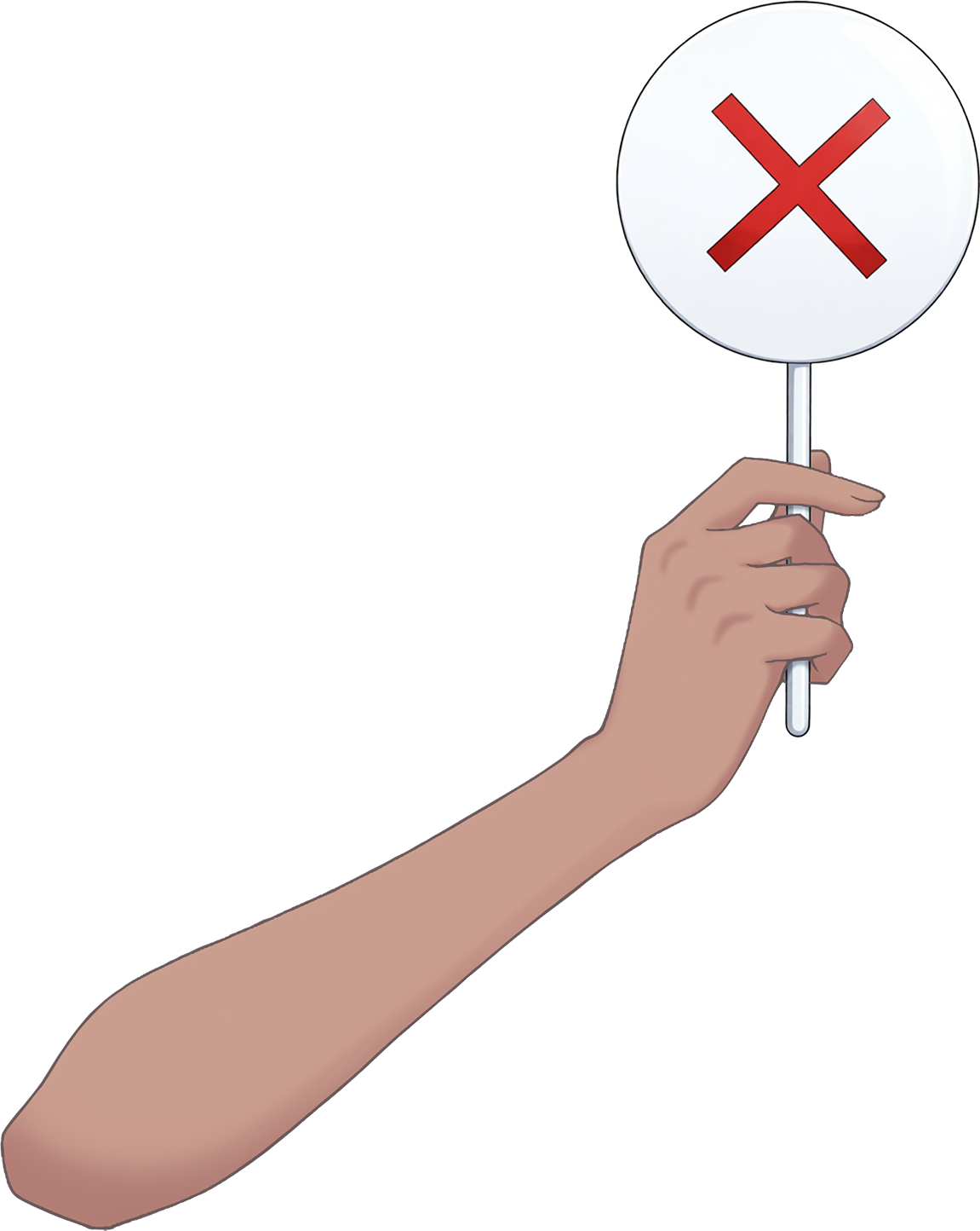 Vtuber向けフリー素材｜マルの札・バツの札を持つ手のイラスト