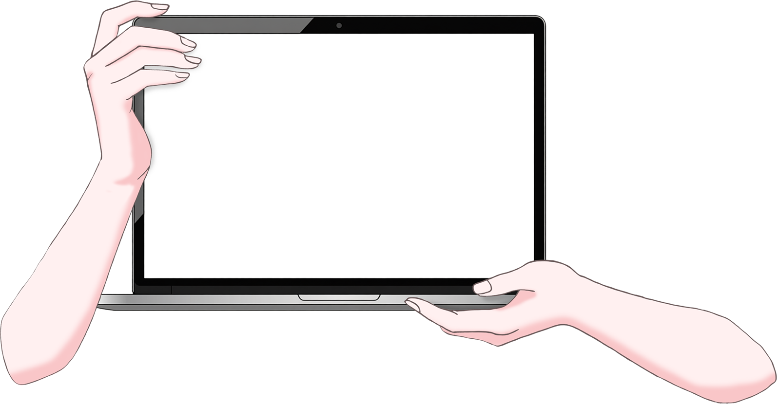 Vtuber向けフリー素材｜パソコンを持つ手のイラスト