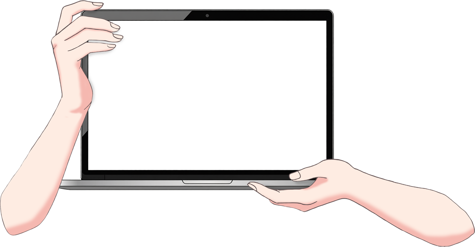 Vtuber向けフリー素材｜パソコンを持つ手のイラスト