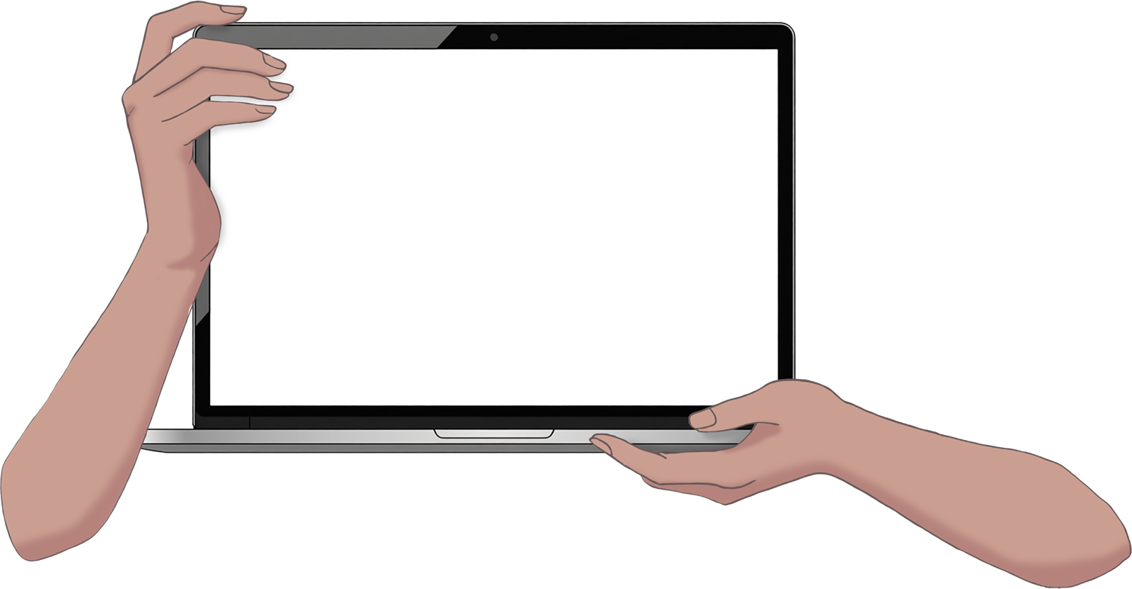 Vtuber向けフリー素材｜パソコンを持つ手のイラスト