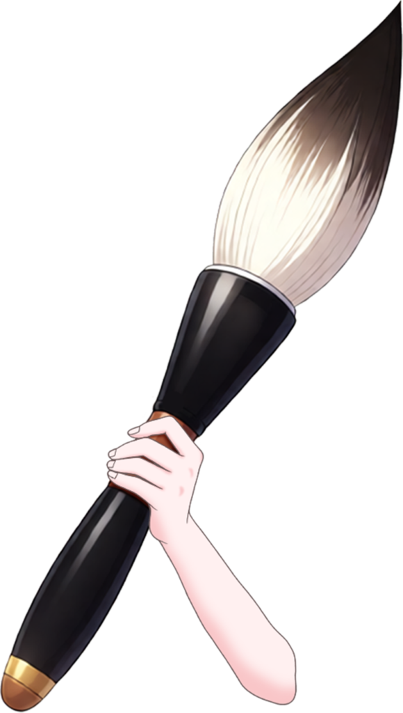 Vtuber向けフリー素材｜大きな筆を持つ手のイラスト