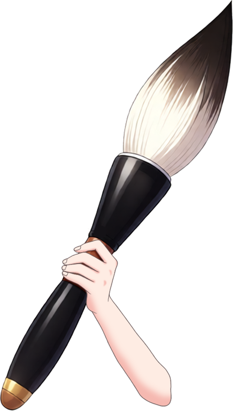 Vtuber向けフリー素材｜大きな筆を持つ手のイラスト