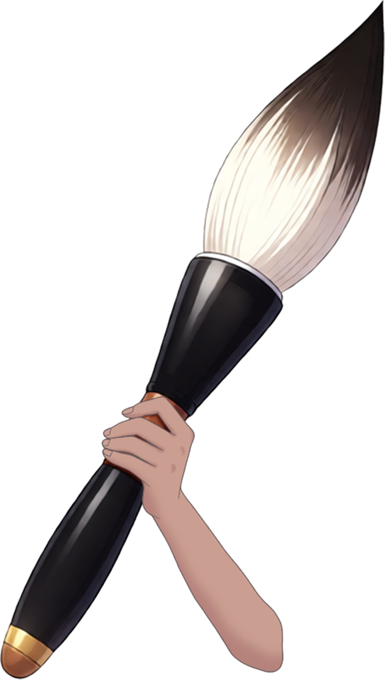 Vtuber向けフリー素材｜大きな筆を持つ手のイラスト