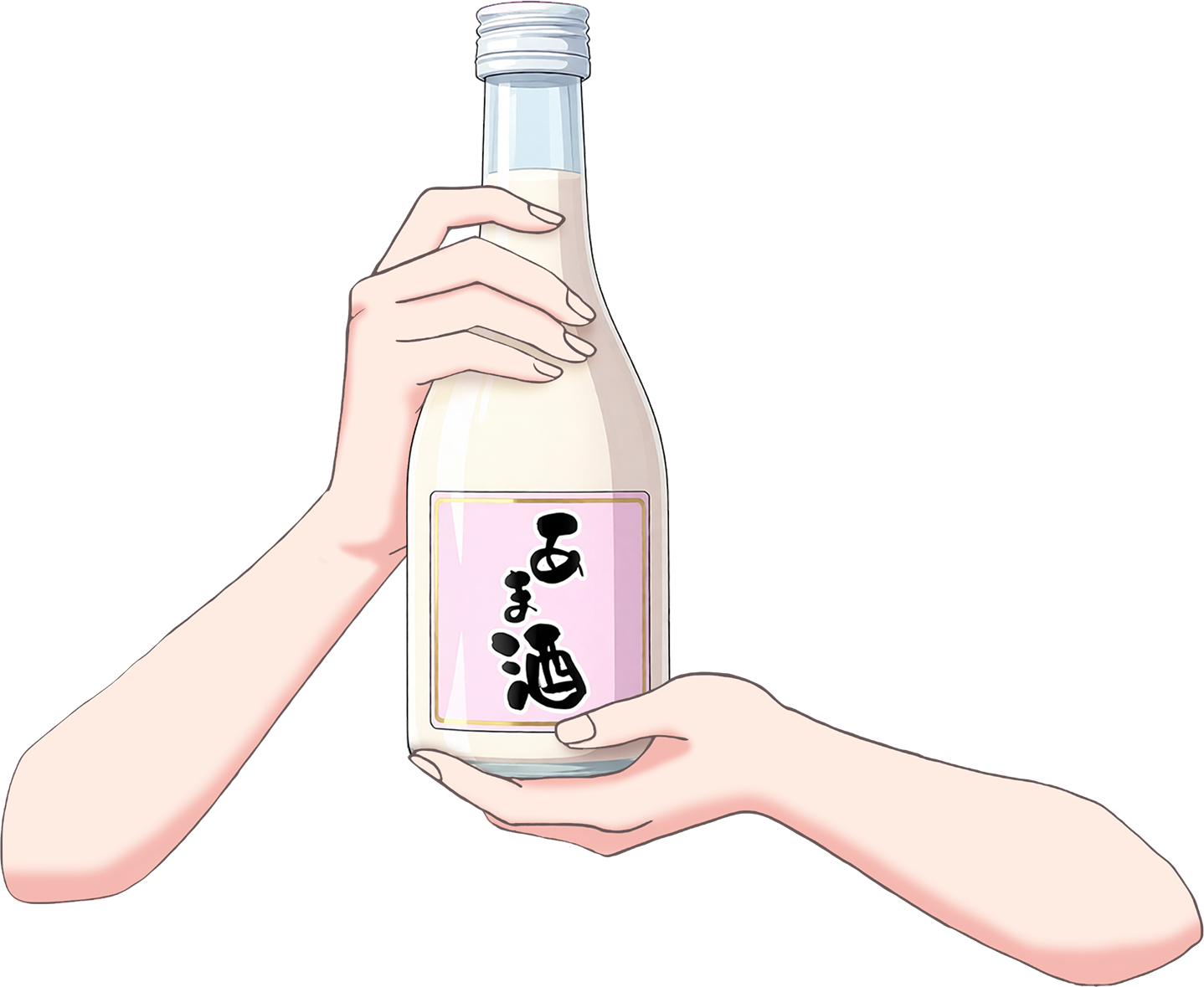 Vtuber向けフリー素材｜甘酒を持つ手のイラスト