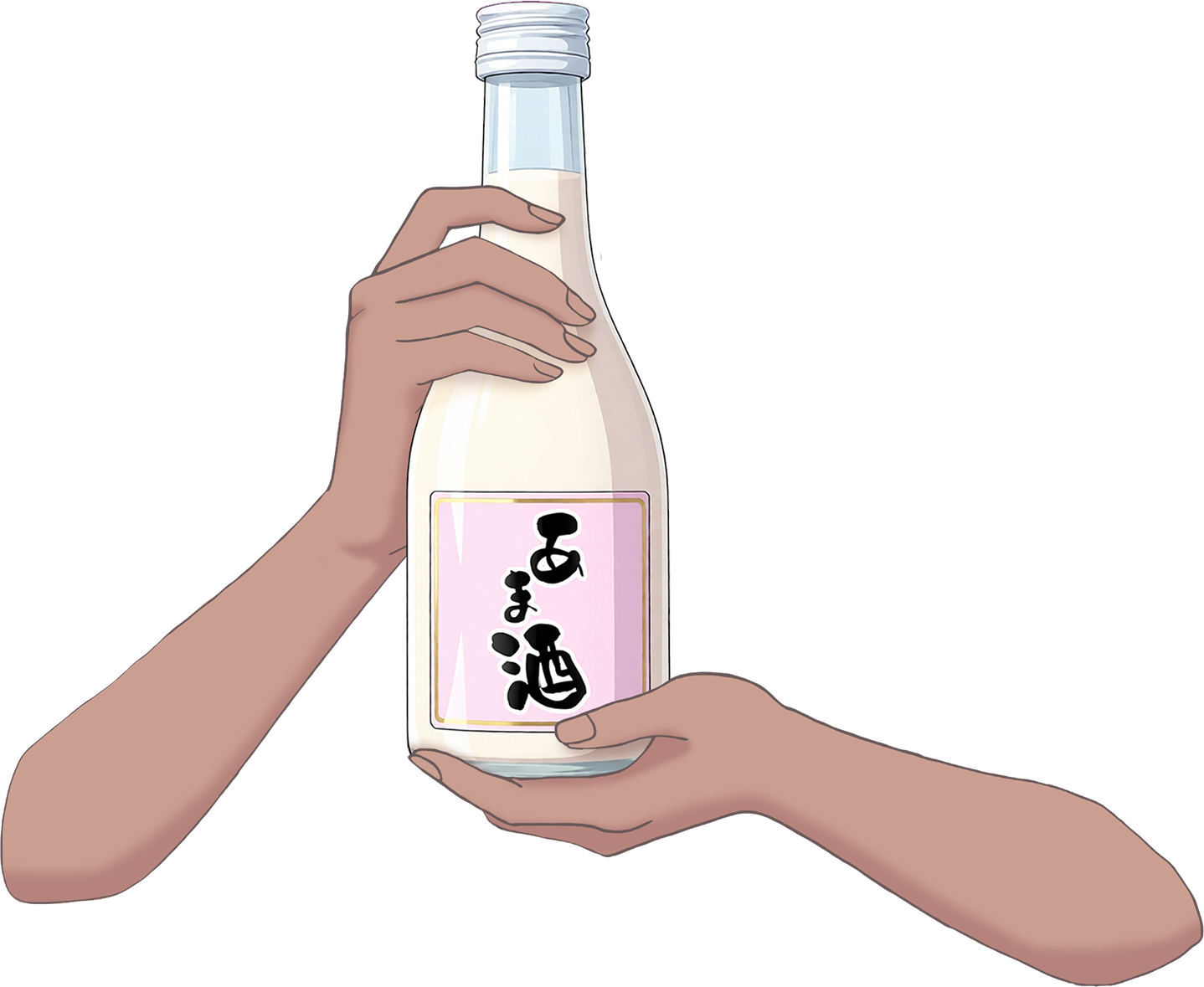 Vtuber向けフリー素材｜甘酒を持つ手のイラスト