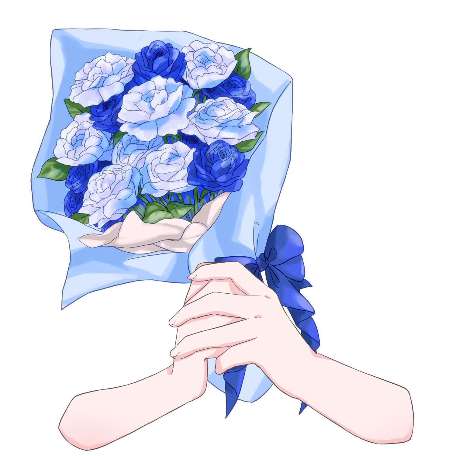 Vtuber向けフリー素材｜花束を持つ手のイラスト