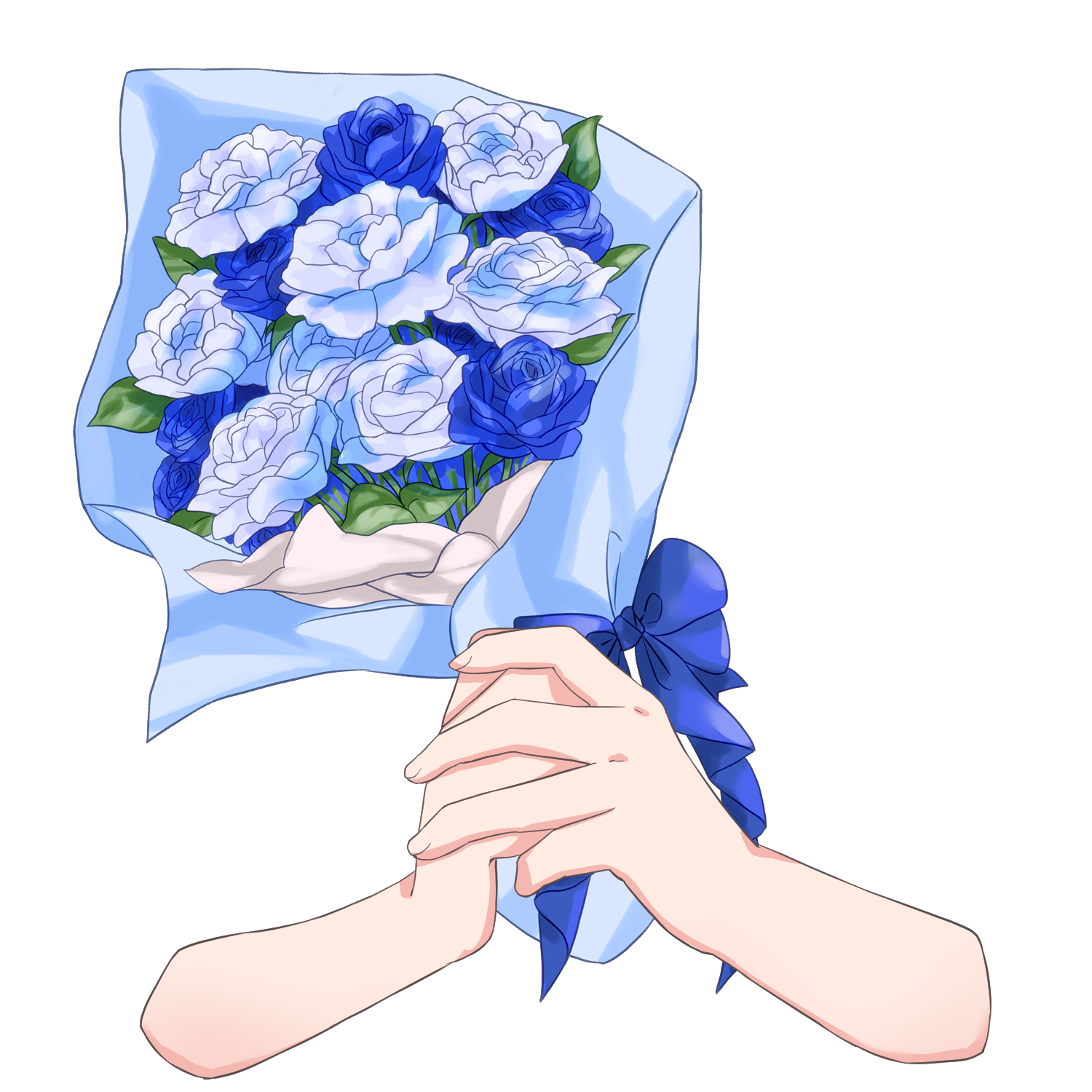 Vtuber向けフリー素材｜花束を持つ手のイラスト