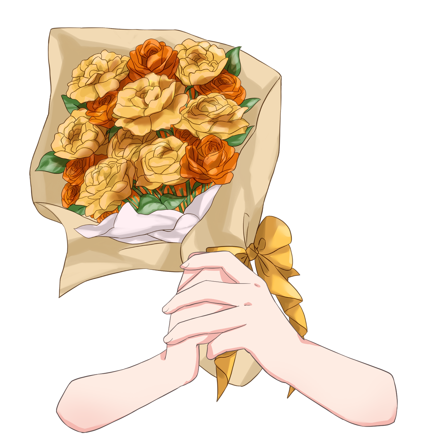 Vtuber向けフリー素材｜花束を持つ手のイラスト