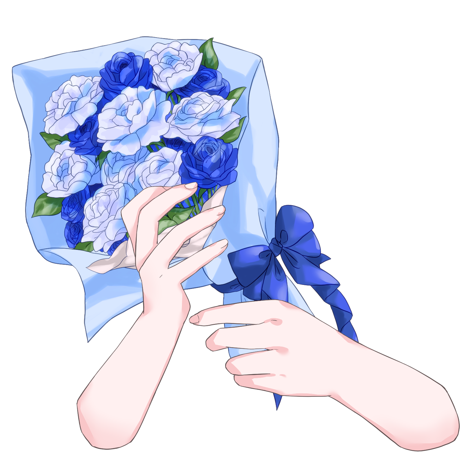 Vtuber向けフリー素材｜花束を持つ手のイラスト