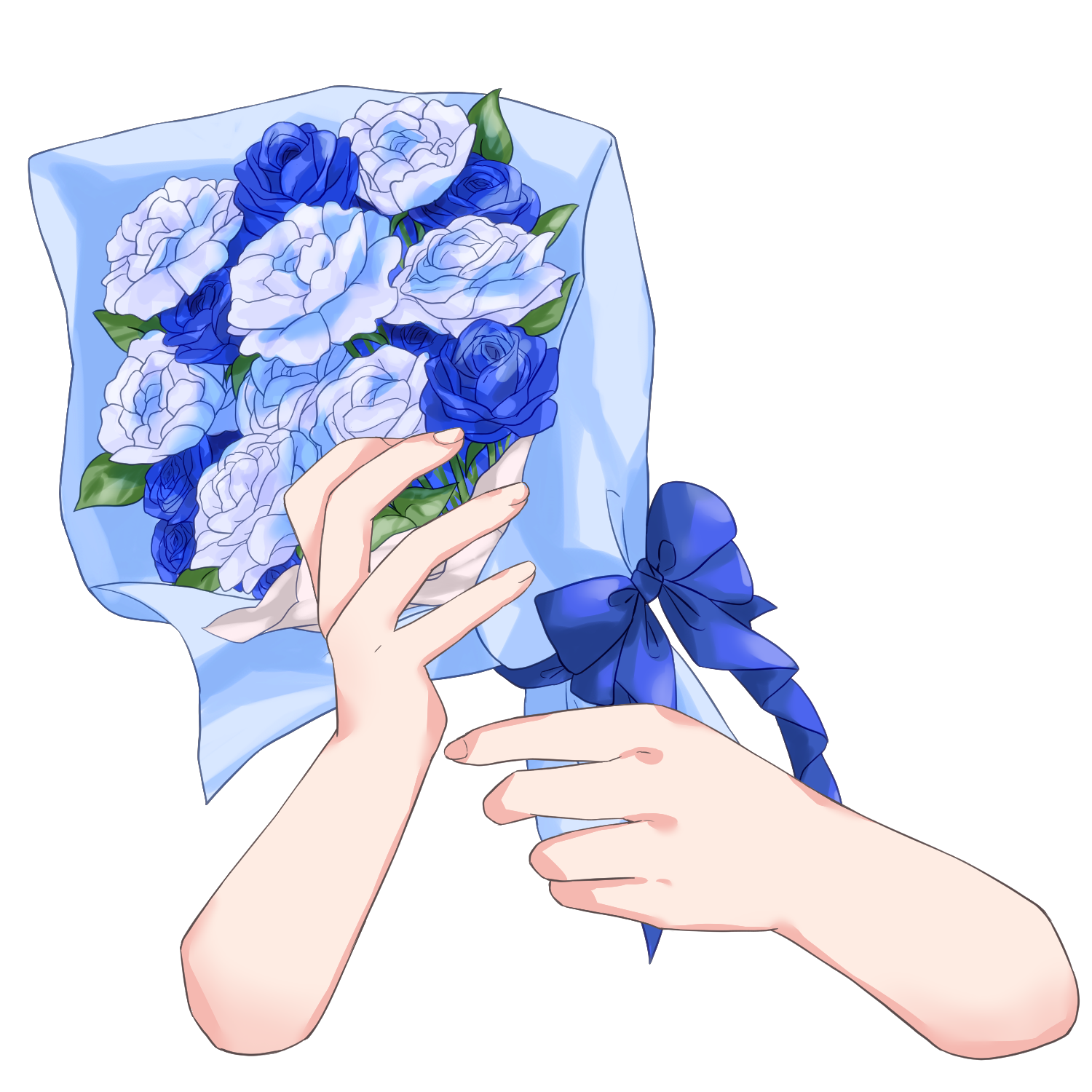 Vtuber向けフリー素材｜花束を持つ手のイラスト