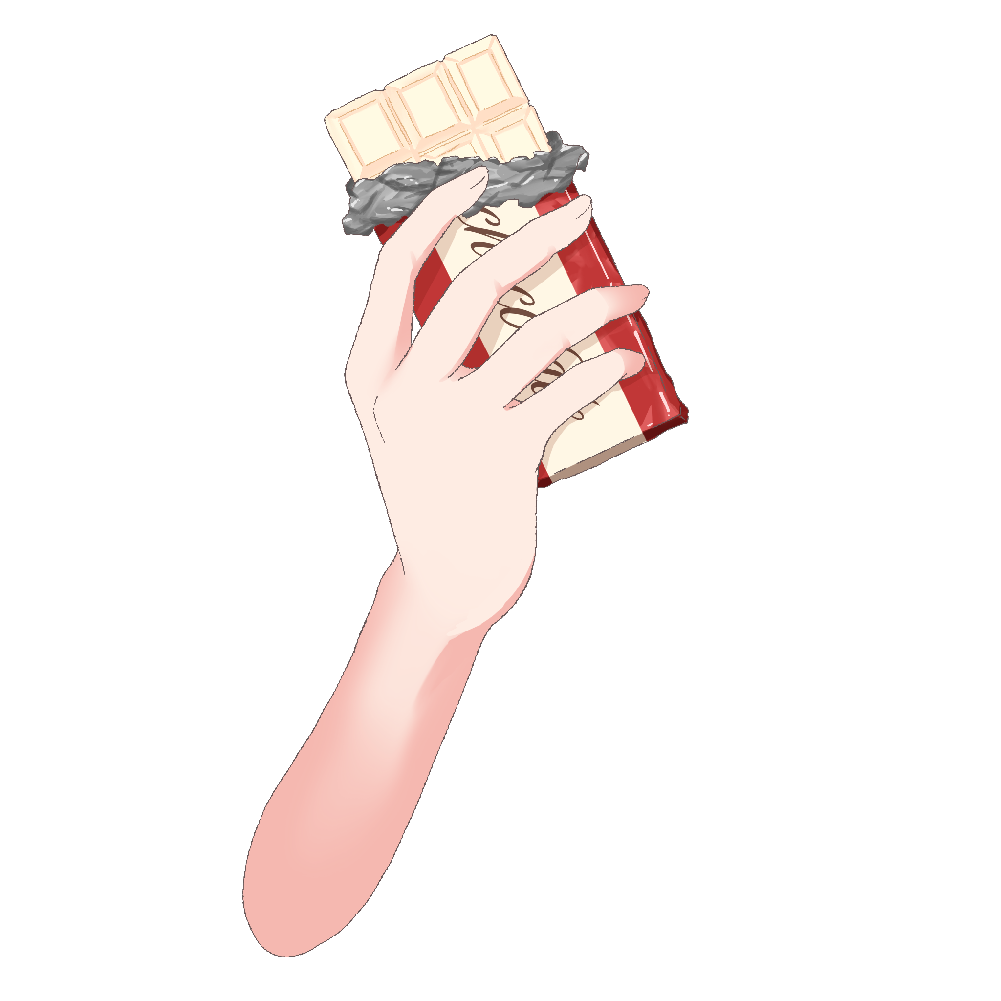 Vtuber向けフリー素材｜板チョコを持つ手のイラストv