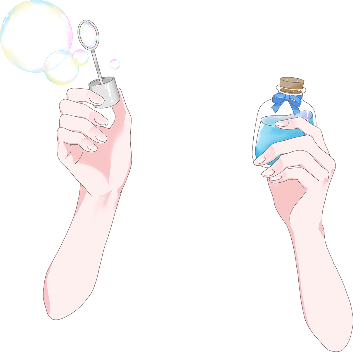 Vtuber向けフリー素材｜シャボン玉を持つ手のイラスト