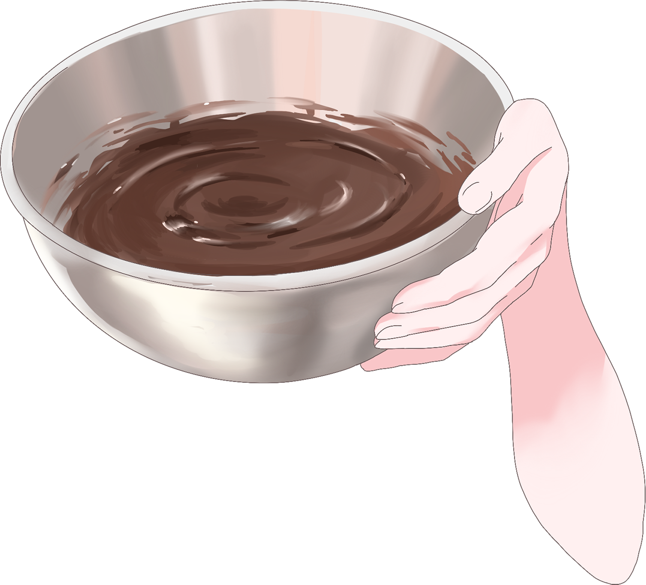 Vtuber向けフリー素材｜チョコを作る手のイラスト