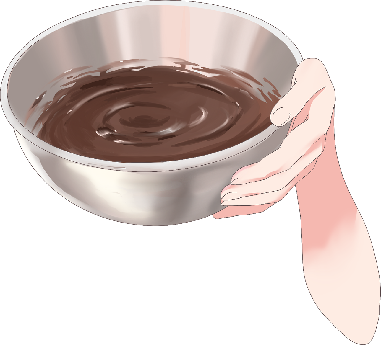 Vtuber向けフリー素材｜チョコを作る手のイラスト