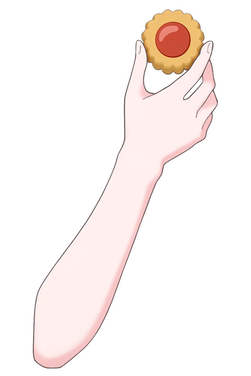 Vtuber向けフリー素材｜いろんなクッキーを持つ手のイラスト