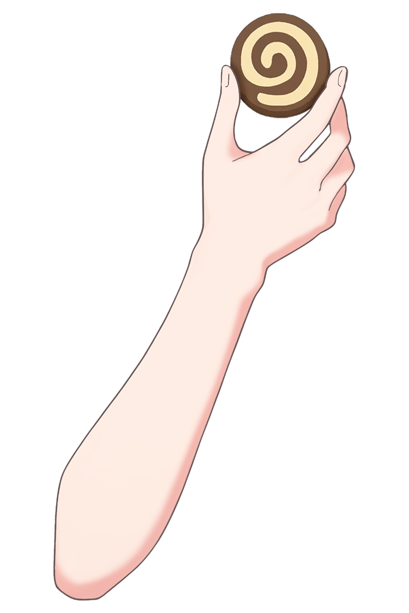 Vtuber向けフリー素材｜いろんなクッキーを持つ手のイラスト