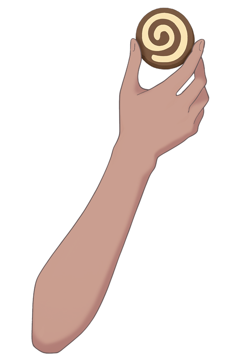 Vtuber向けフリー素材｜いろんなクッキーを持つ手のイラスト