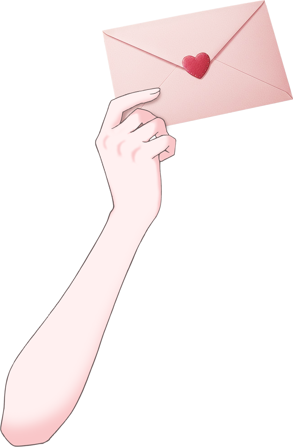 Vtuber向けフリー素材｜ラブレターを持つ手のイラスト