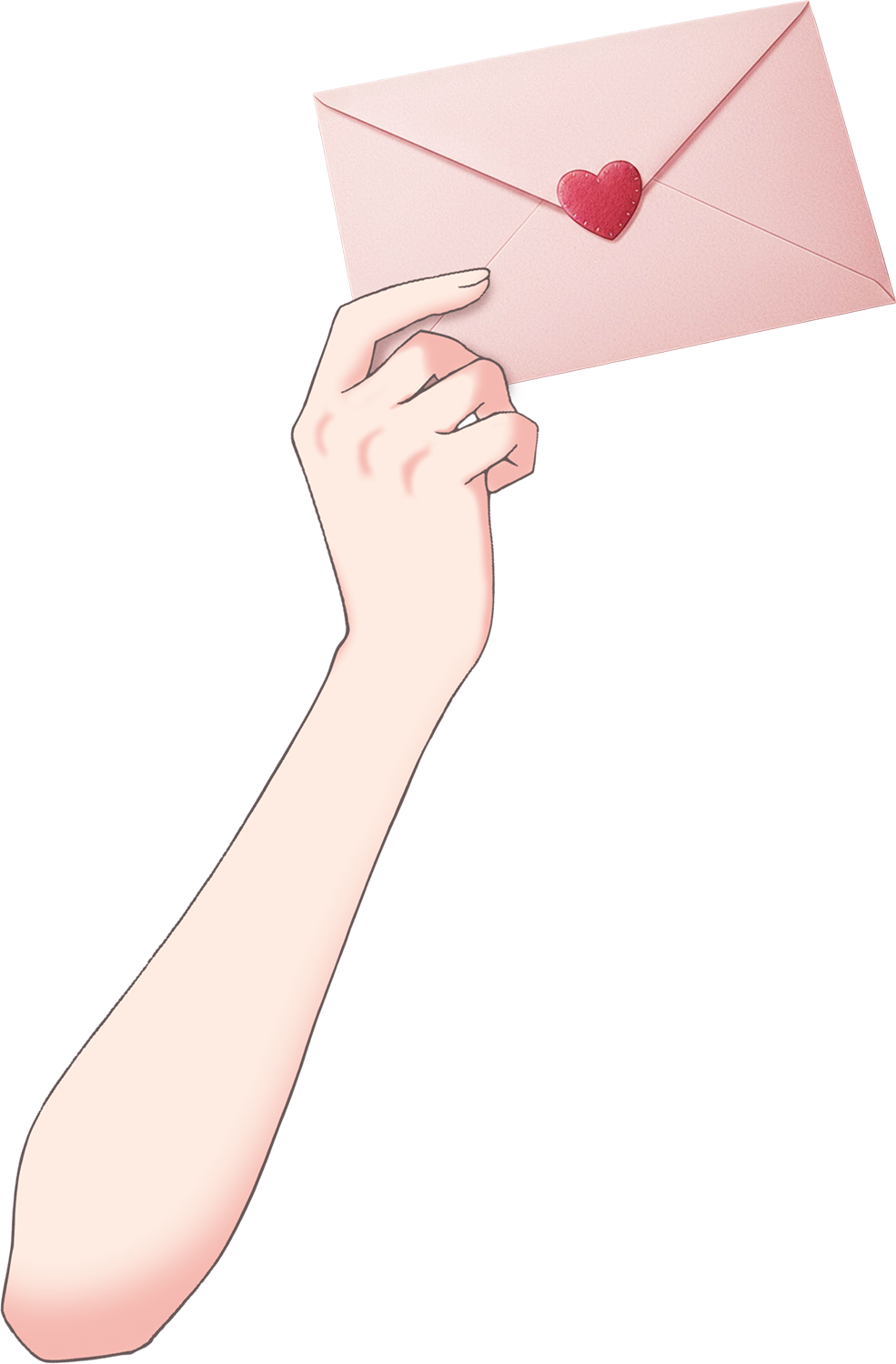 Vtuber向けフリー素材｜ラブレターを持つ手のイラスト