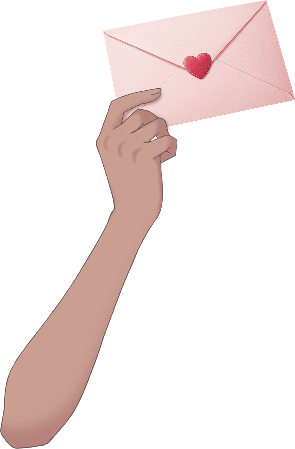 Vtuber向けフリー素材｜ラブレターを持つ手のイラスト