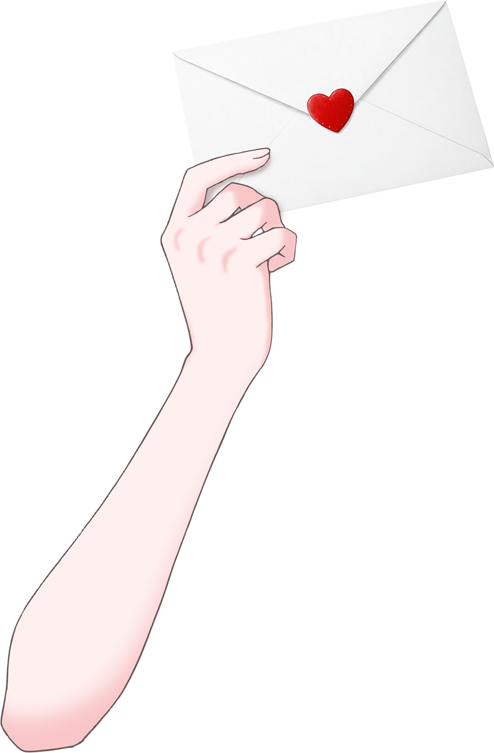 Vtuber向けフリー素材｜ラブレターを持つ手のイラスト