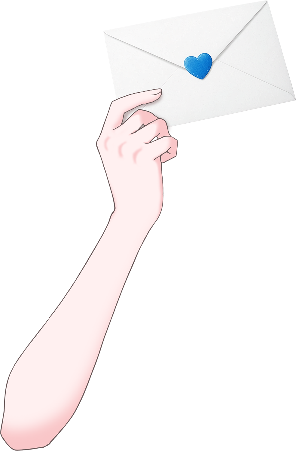 Vtuber向けフリー素材｜ラブレターを持つ手のイラスト
