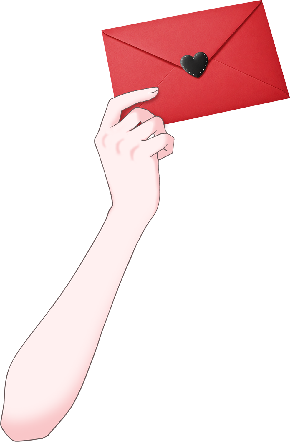 Vtuber向けフリー素材｜ラブレターを持つ手のイラスト