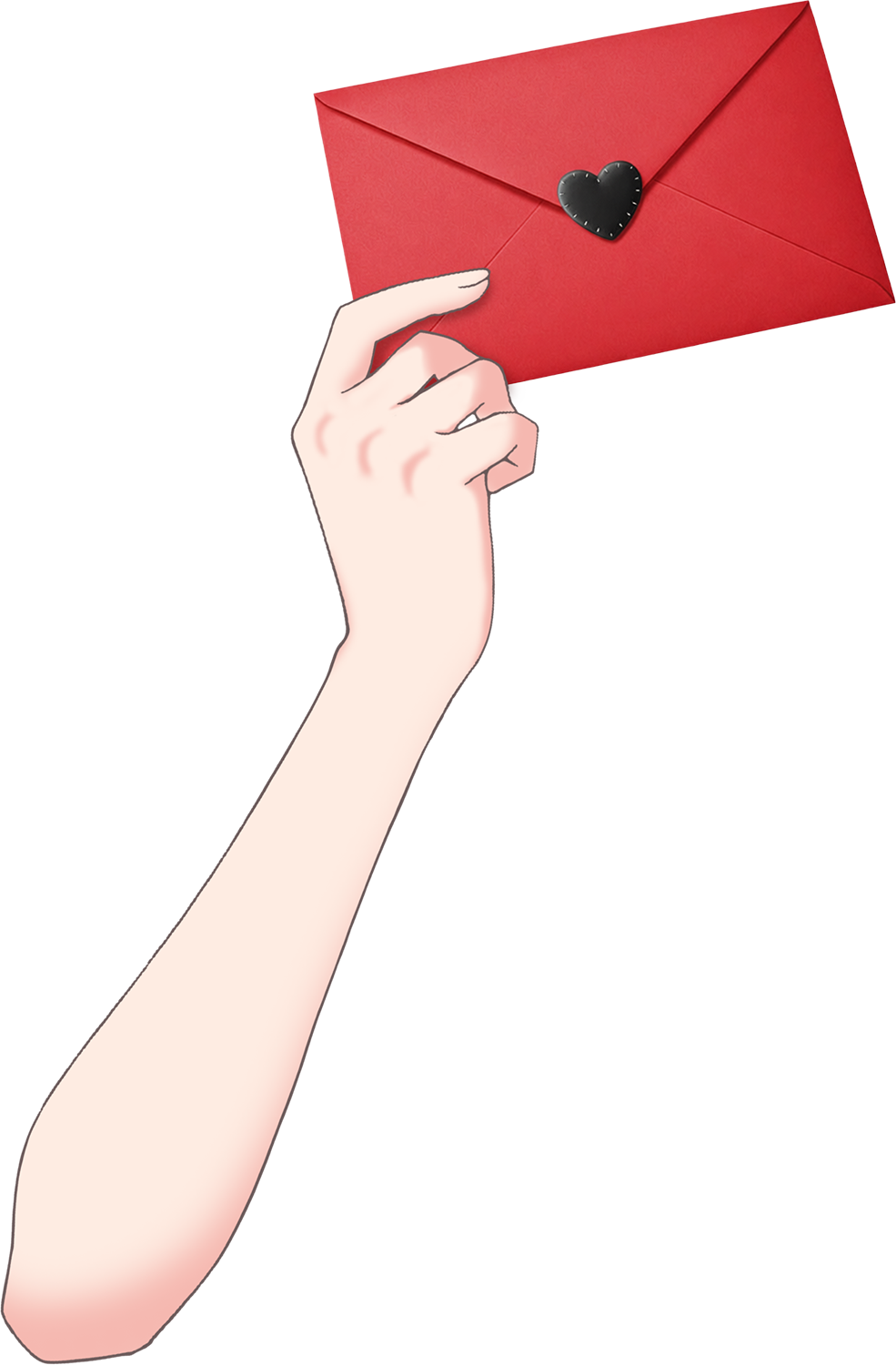 Vtuber向けフリー素材｜ラブレターを持つ手のイラスト