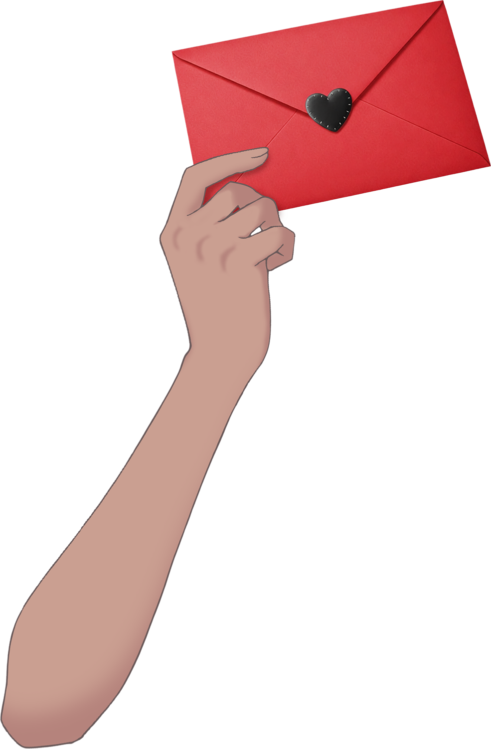 Vtuber向けフリー素材｜ラブレターを持つ手のイラスト