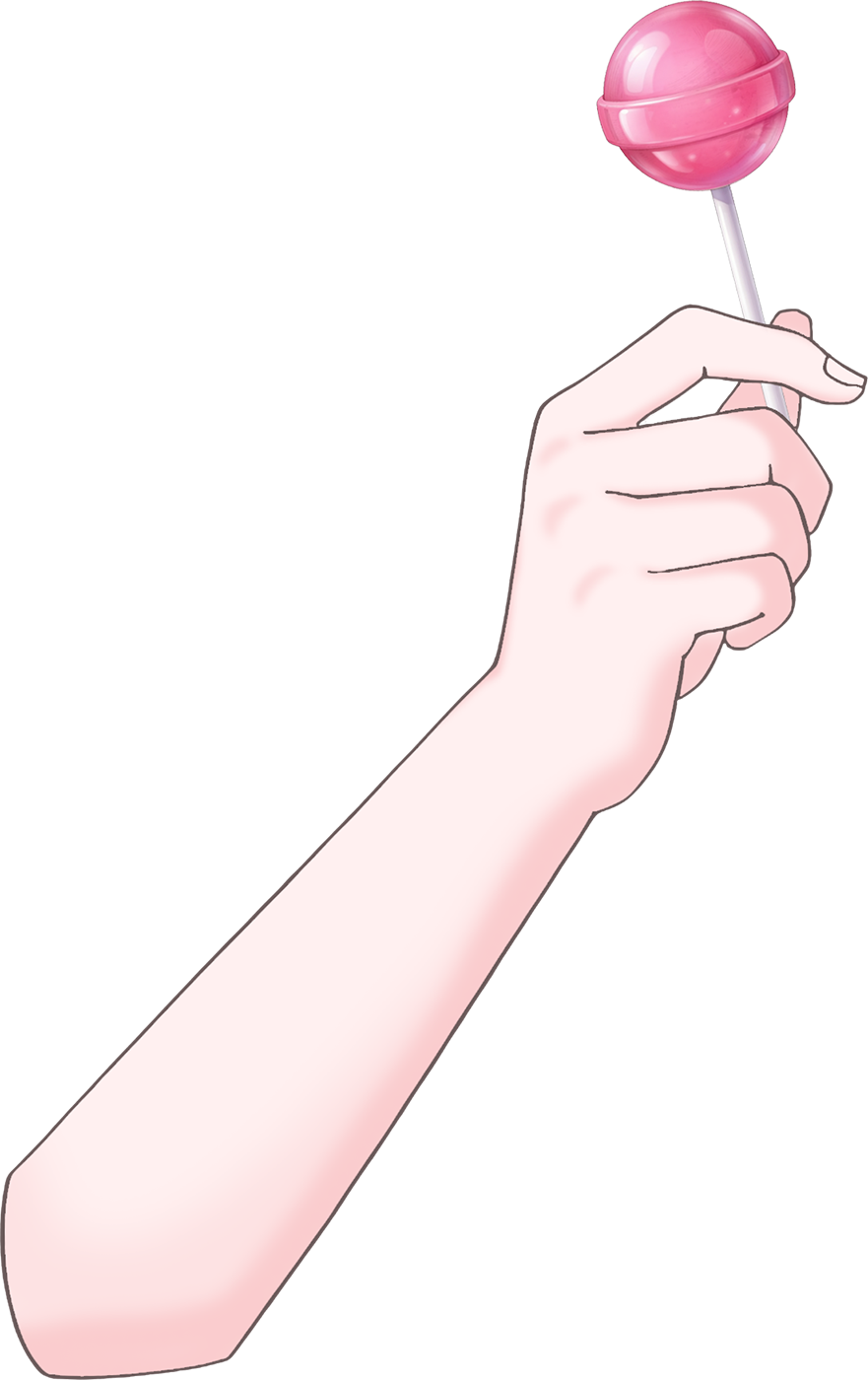 Vtuber向けフリー素材｜ロリポップを持つ手のイラスト