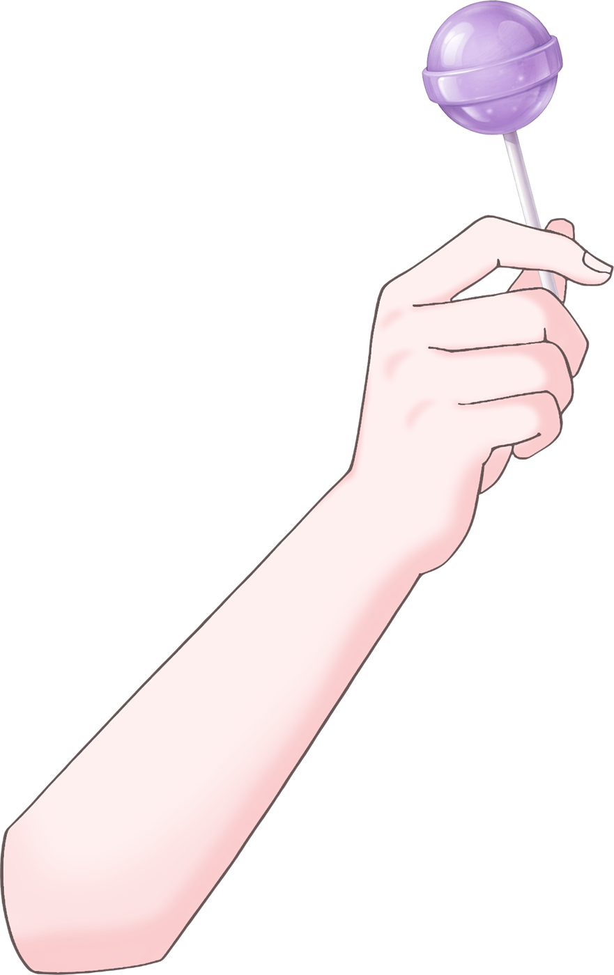 Vtuber向けフリー素材｜ロリポップを持つ手のイラスト