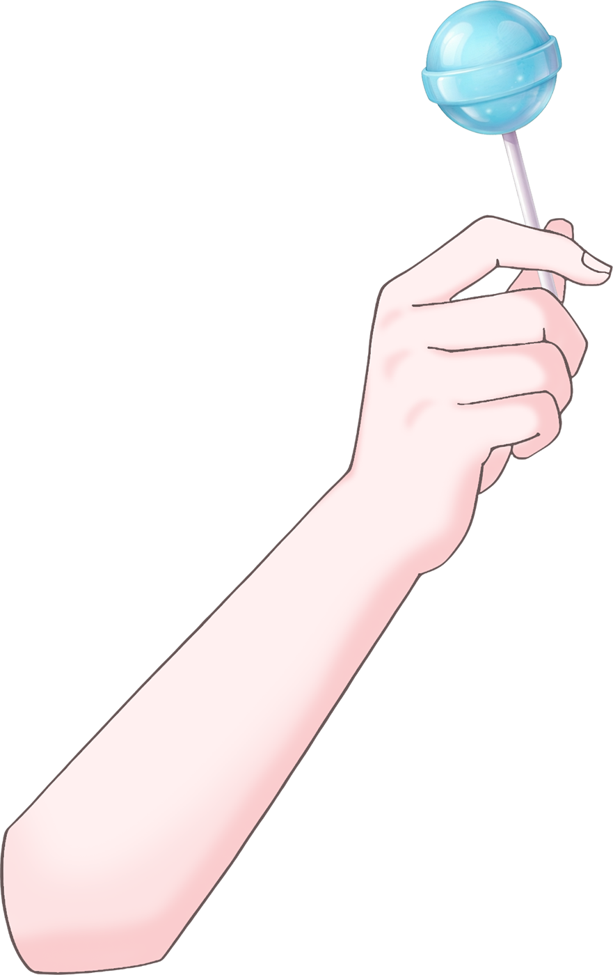 Vtuber向けフリー素材｜ロリポップを持つ手のイラスト